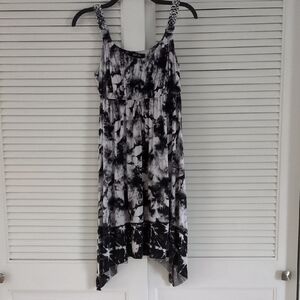 Style & Co. Petite Black & White Tie-Dye Sleeveless Dress.  Size PS